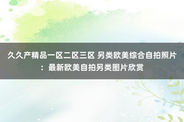 久久产精品一区二区三区 另类欧美综合自拍照片：最新欧美自拍另类图片欣赏