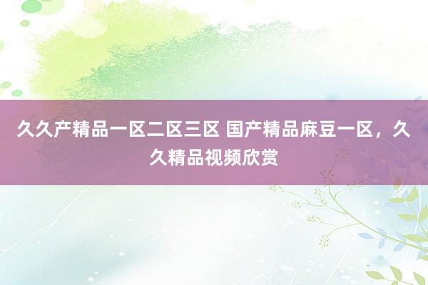 久久产精品一区二区三区 国产精品麻豆一区，久久精品视频欣赏
