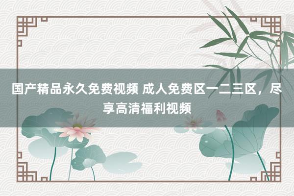 国产精品永久免费视频 成人免费区一二三区，尽享高清福利视频