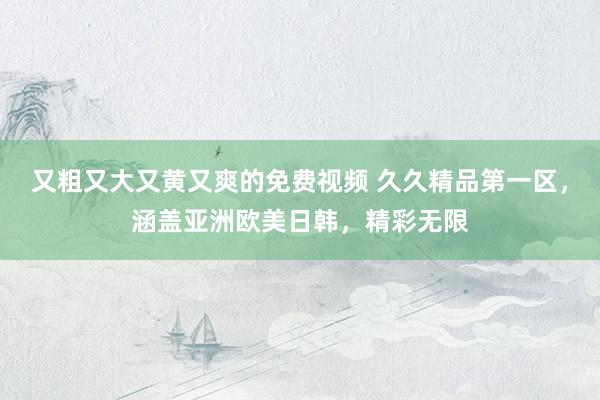 又粗又大又黄又爽的免费视频 久久精品第一区，涵盖亚洲欧美日韩，精彩无限