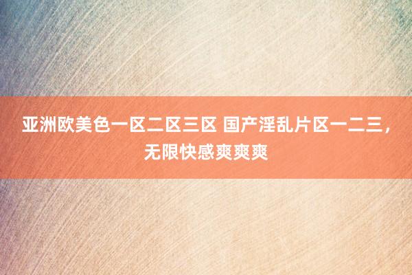 亚洲欧美色一区二区三区 国产淫乱片区一二三，无限快感爽爽爽