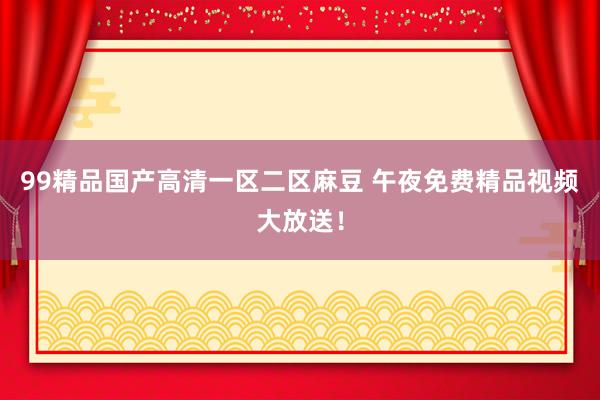99精品国产高清一区二区麻豆 午夜免费精品视频大放送！