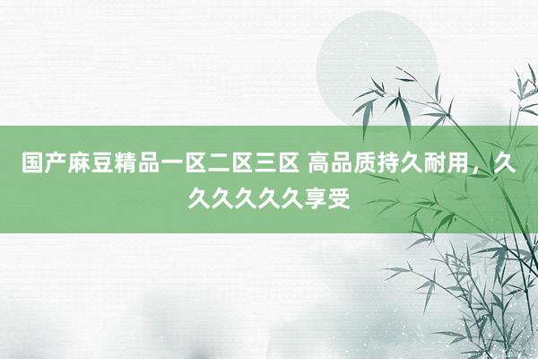 国产麻豆精品一区二区三区 高品质持久耐用，久久久久久久享受